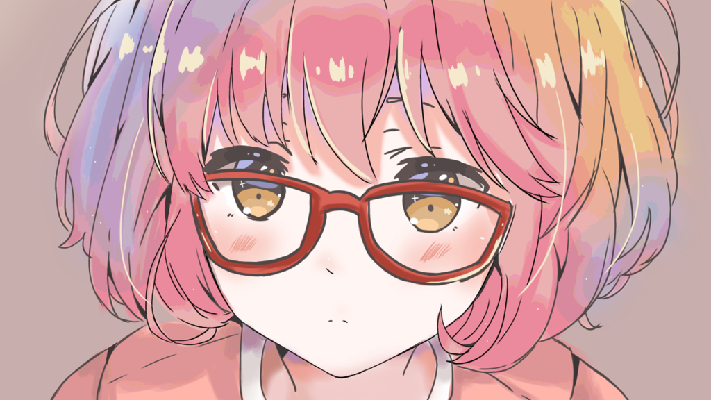 Kyoukai No Kanata Kuriyama Mirai Anime Girls Glasses Face Short Hair