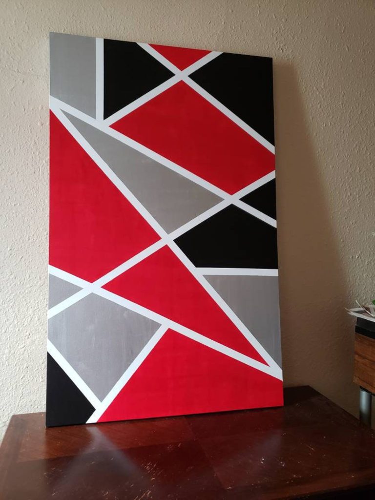 Abstract Red/Black/White/Silver Canvas Art/Wall Decor/Wall Hanging