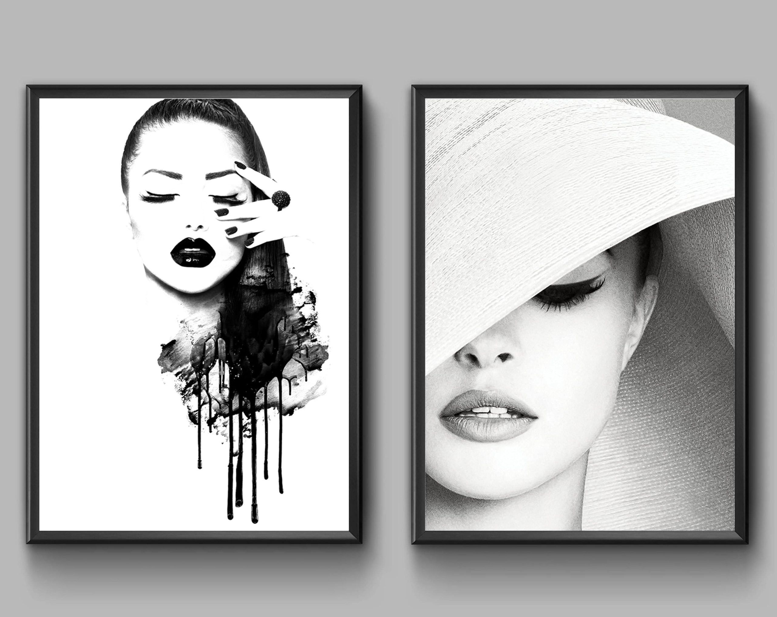 Fashion Wall Art. Black and White Poster. Glamour Decor. Set | Etsy