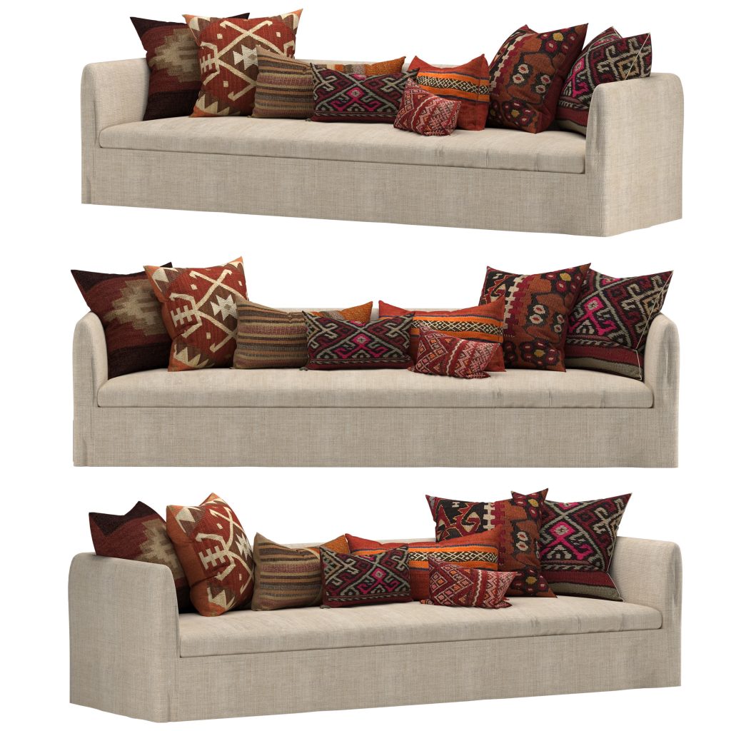 Bohemian sofa 3D model MAX OBJ FBX