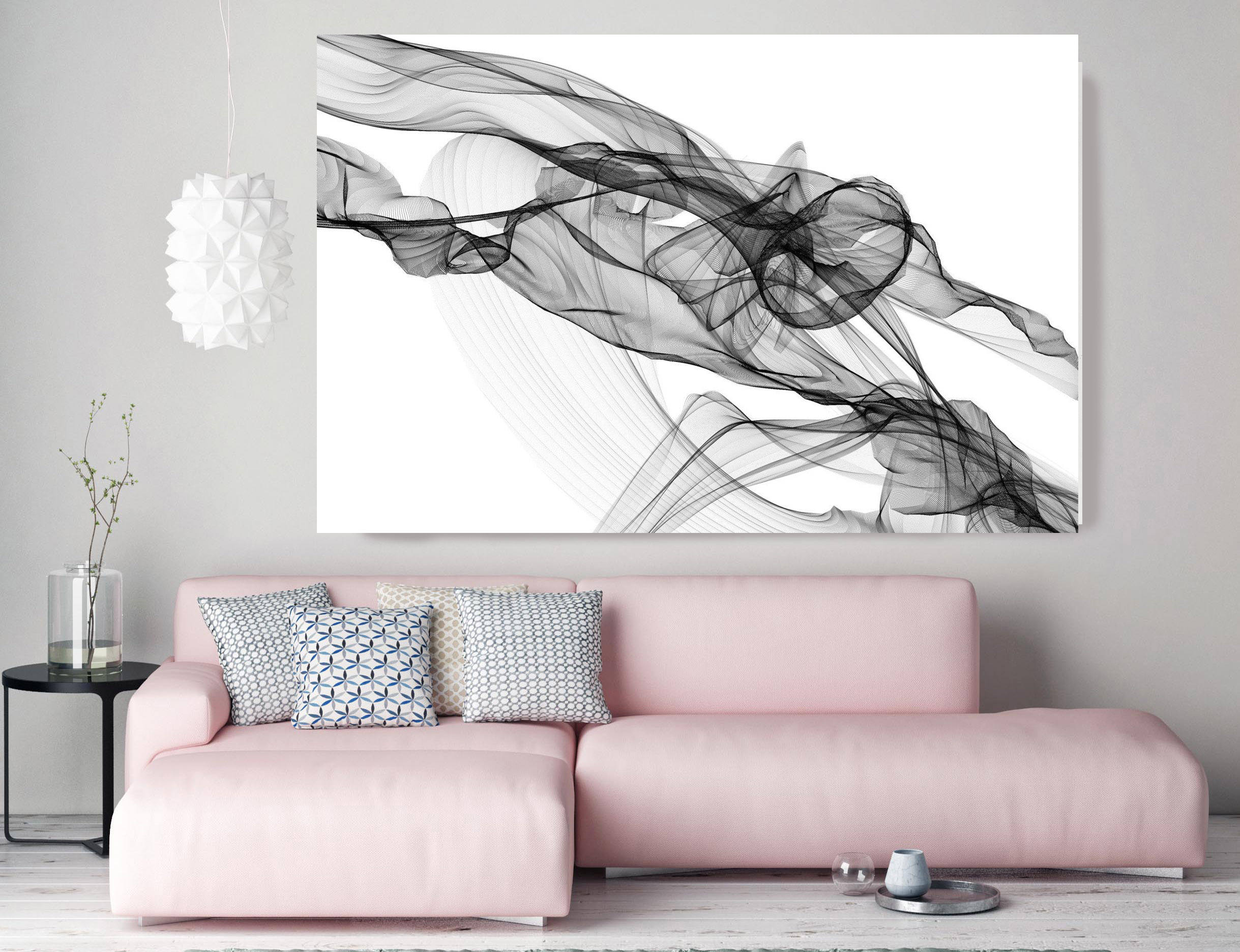 Moving Through. Abstract Black and White, Unique Abstract Wall Decor