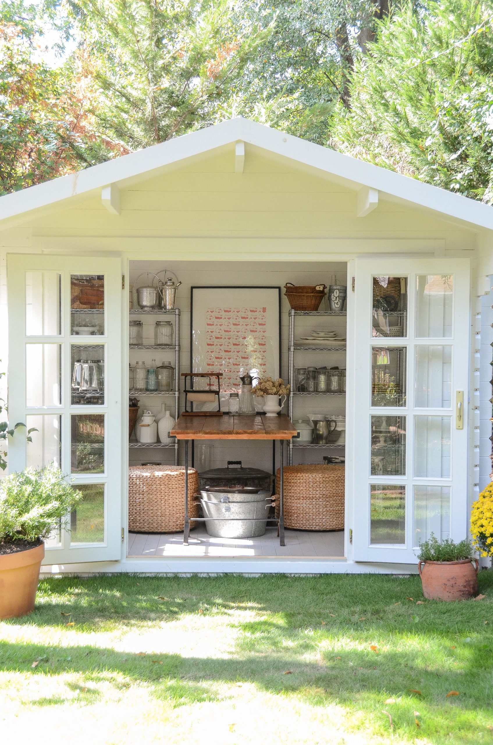 Blogger Stylin' Home Tours | Greenhouse | Backyard storage sheds