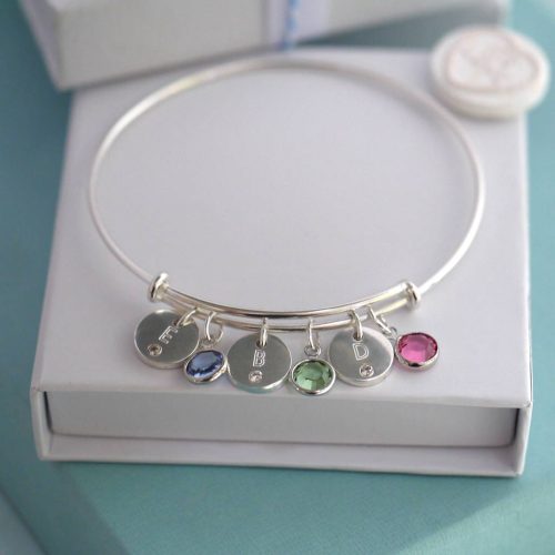 crystal initial charm bracelet by dizzy | notonthehighstreet.com