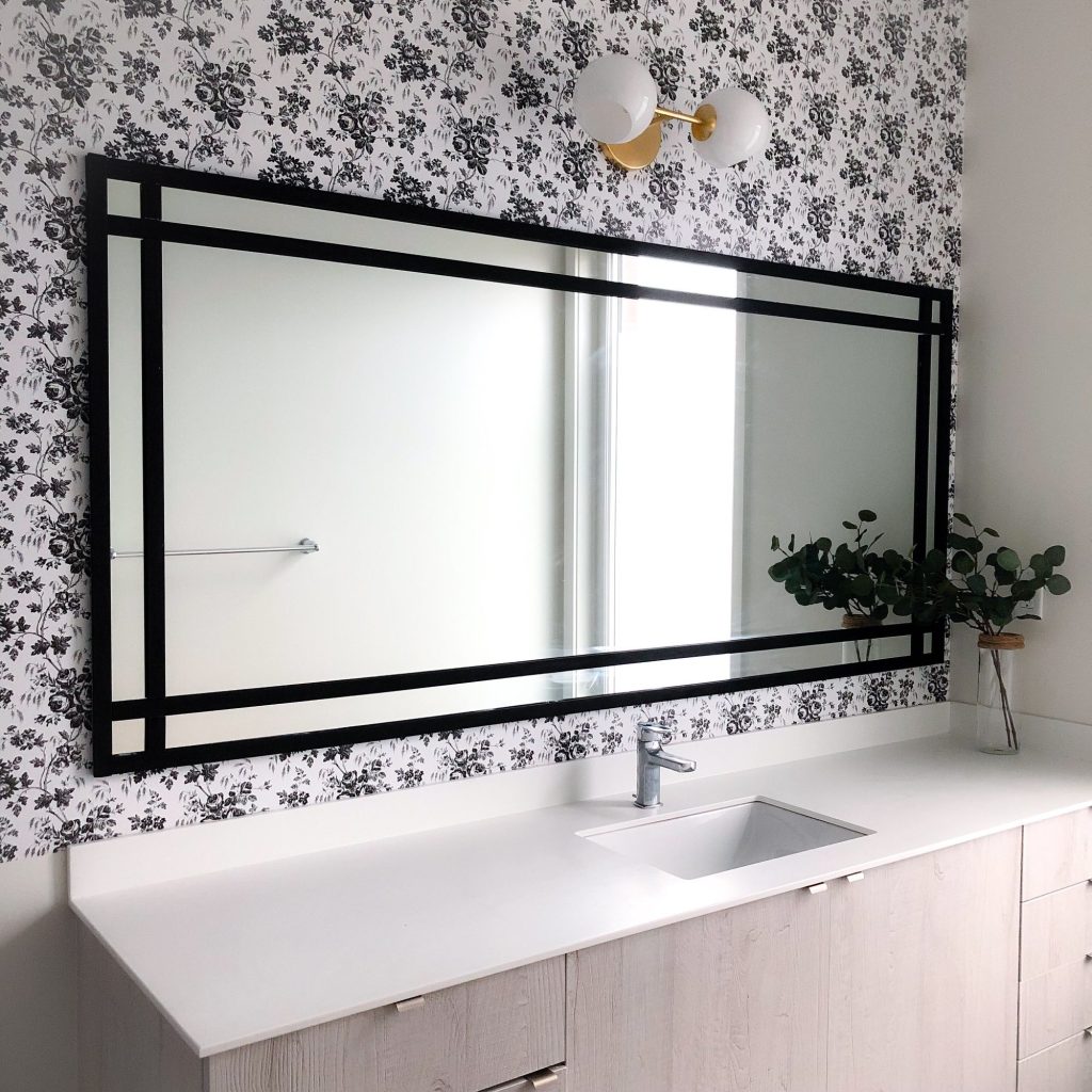 Upgrading our builder grade mirror: DIY double framed mirror – Hana’s