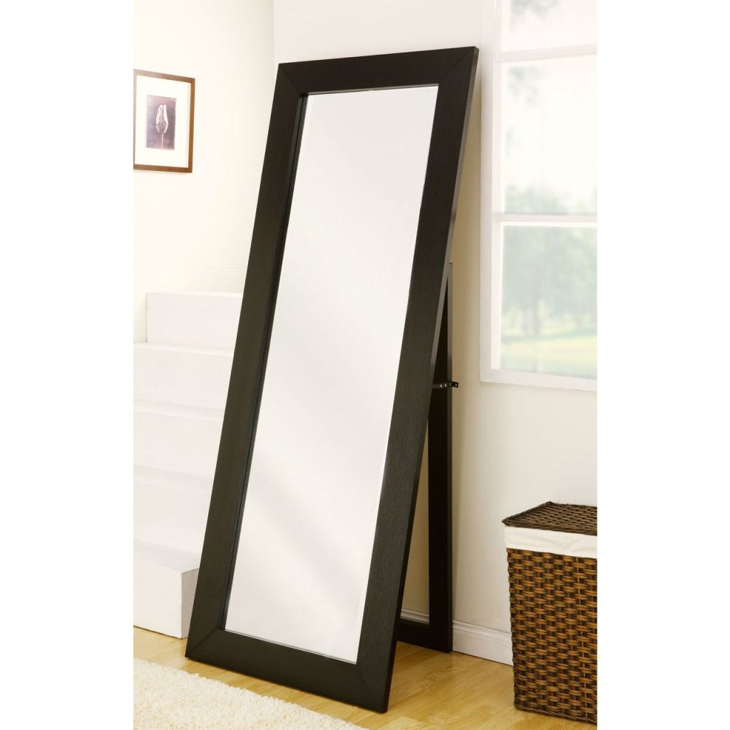 Modern Classic Leaning Wall Mount Full Length Cheval Floor Mirror in