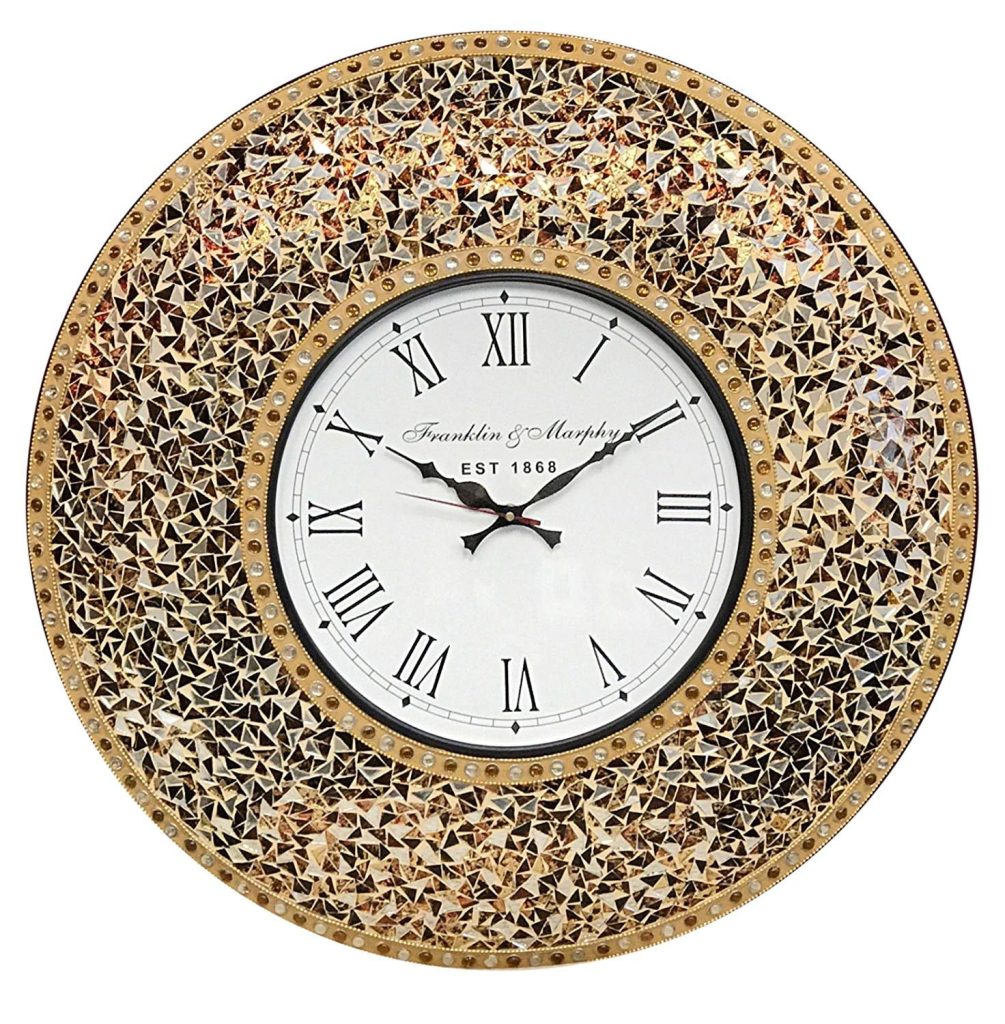 DecorShore 23” Decorative Wall Clock, Silent Clock with Decorative