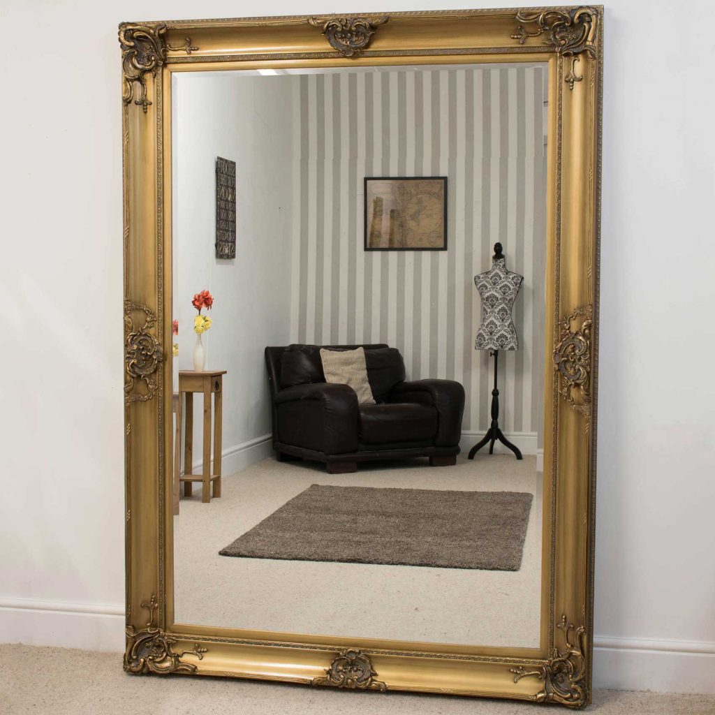 Extra Large Full Length Leaner Floor Gold Wall Mirror 7ft x 5ft 213 x