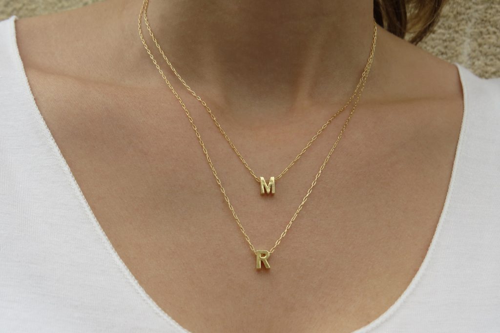 Goldfilled Initial Necklace - Gold Letter Necklace, Gold Necklace