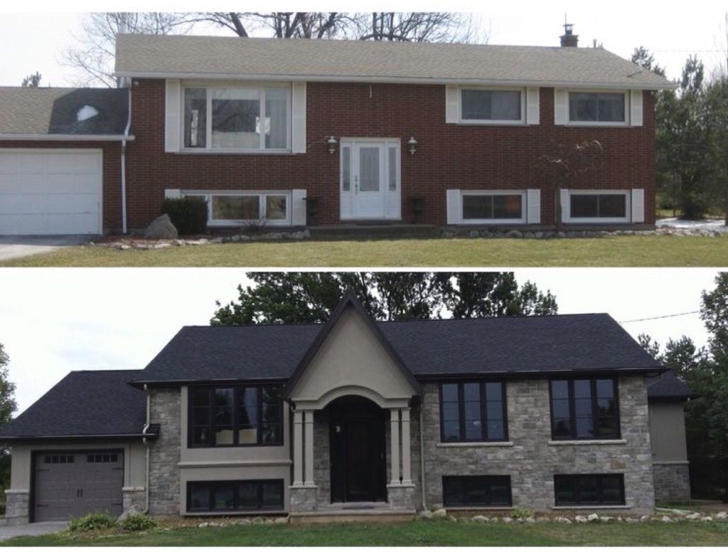 Before/after split level exterior renovation | 1000 | Exterior remodel