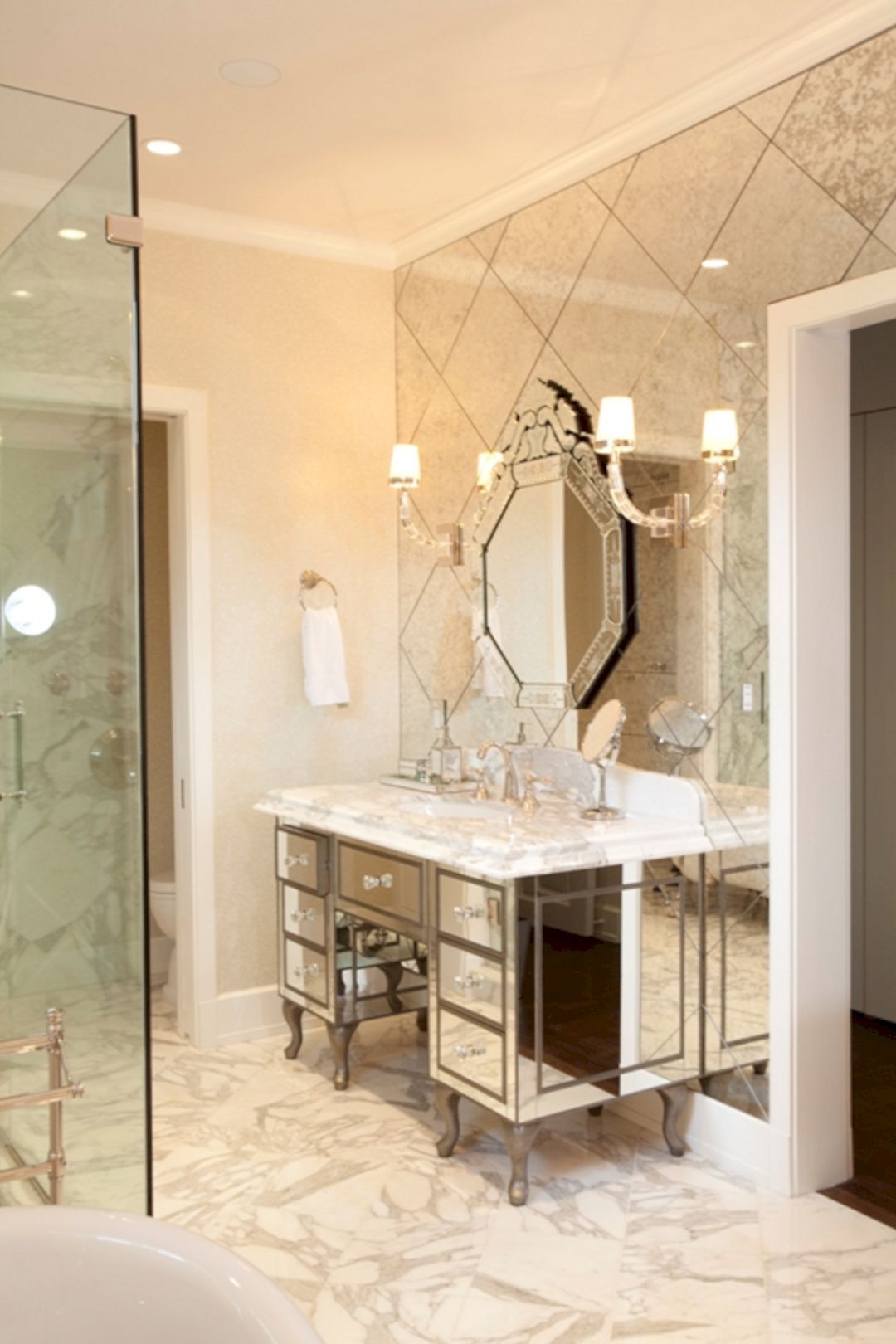Unique Mirror Bathroom Tiles For Bathroom Looks Luxurious (Unique