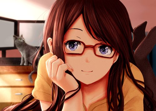 Red glasses [Original] : awwnime
