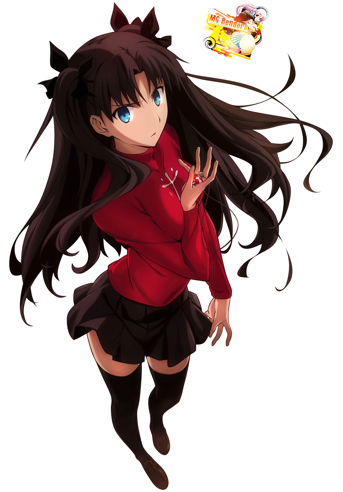 Fate stay night - Tohsaka Rin Render 9 - Anime - PNG Image without
