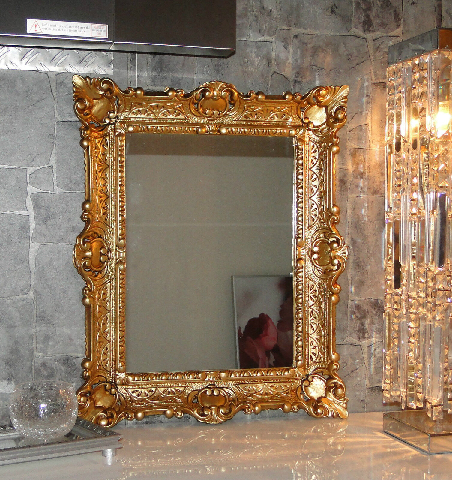 Wall Mirror Gold Antique Baroque Bathroom Floor Vanity 56x46 9 | eBay