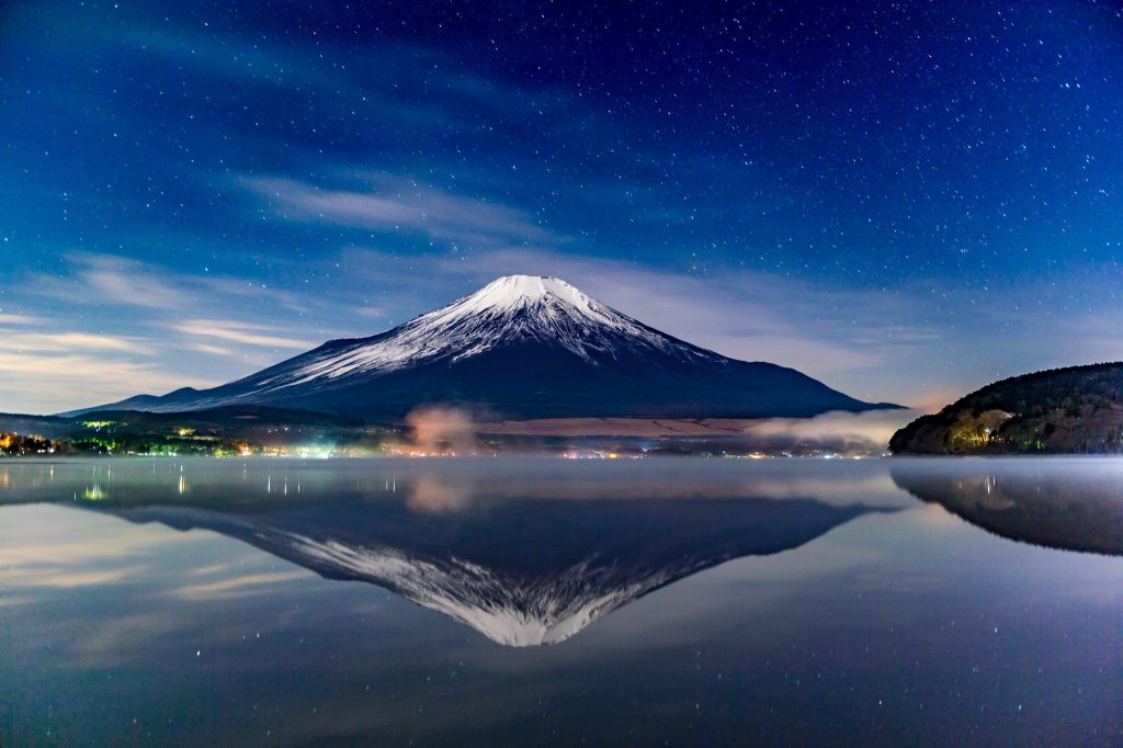 Mount Fuji Night Reflections, HD Nature, 4k Wallpapers, Images