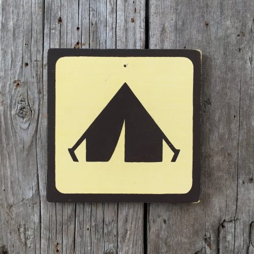 Tent Icon Sign | Handmade Screen Printed Sign | National Park Symbol