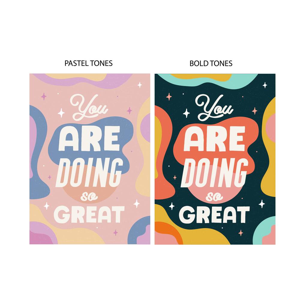 Encouraging 'You Are Doing So Great' Typography Print By Oakdene
