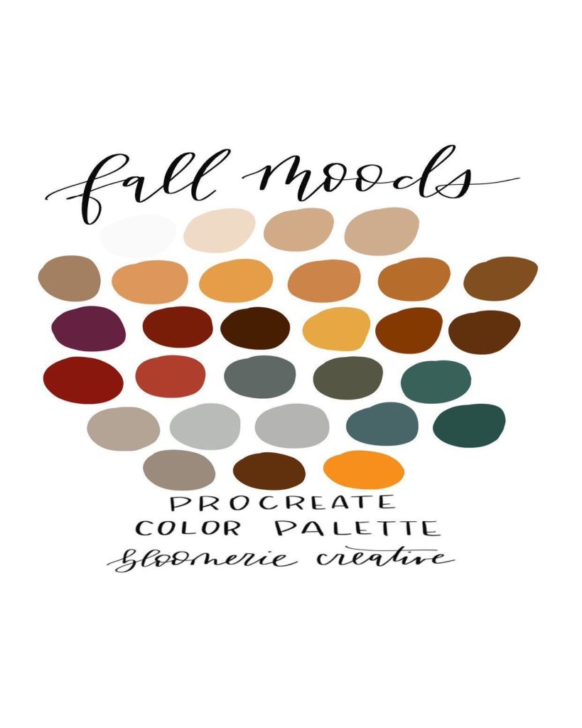 Fall moods / Autumn / Fall colors / Procreate color palette / Procreate