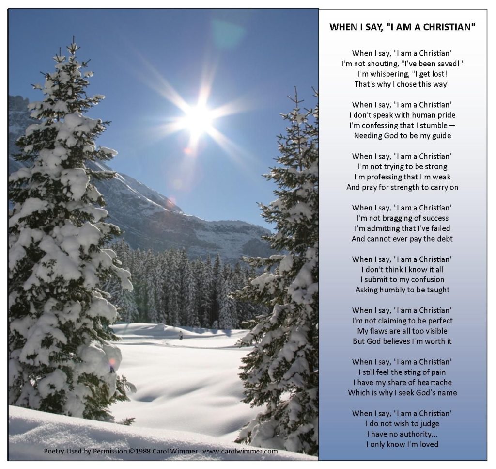 When I say I am a Christian poem with Winter Snow Scene | Winter scenes
