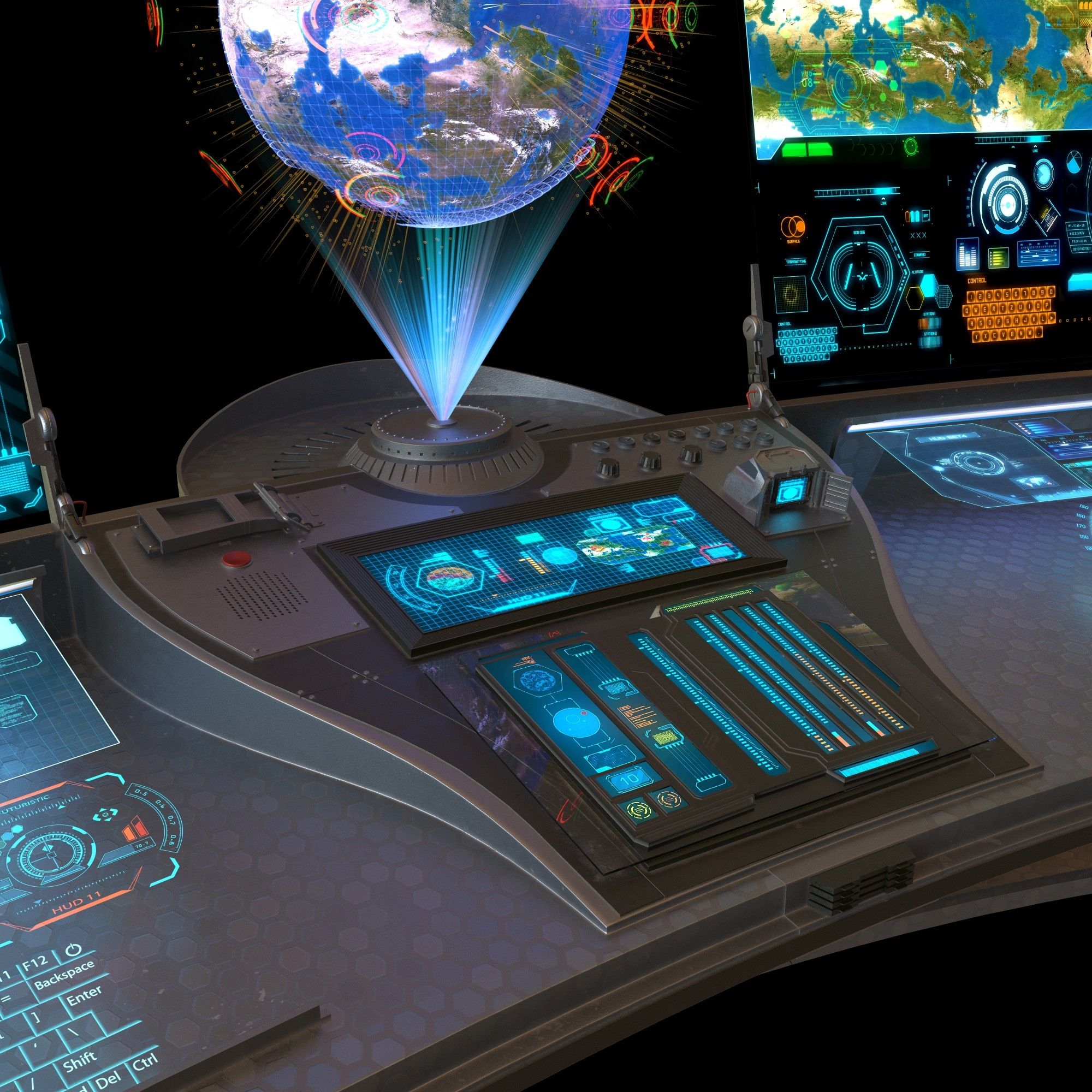 sci fi command panel 3d max | Aparatos de alta tecnología, Tecnologia