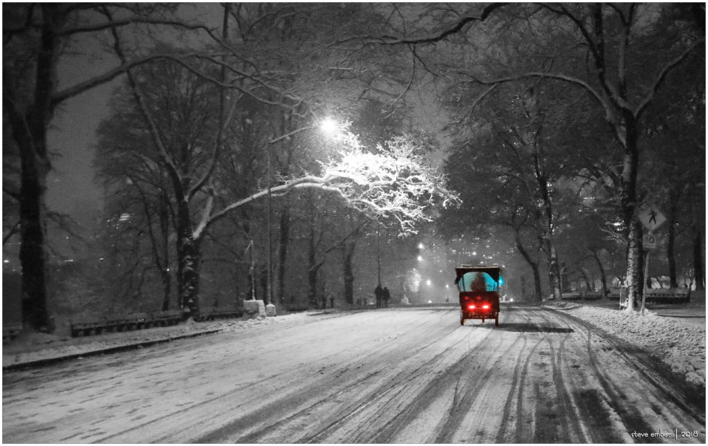 Winter Enchantment in Central Park photo & image | night, snow, world