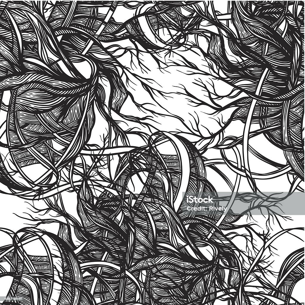 Abstract Seamless Pattern Of Tree Branches Stock Illustration