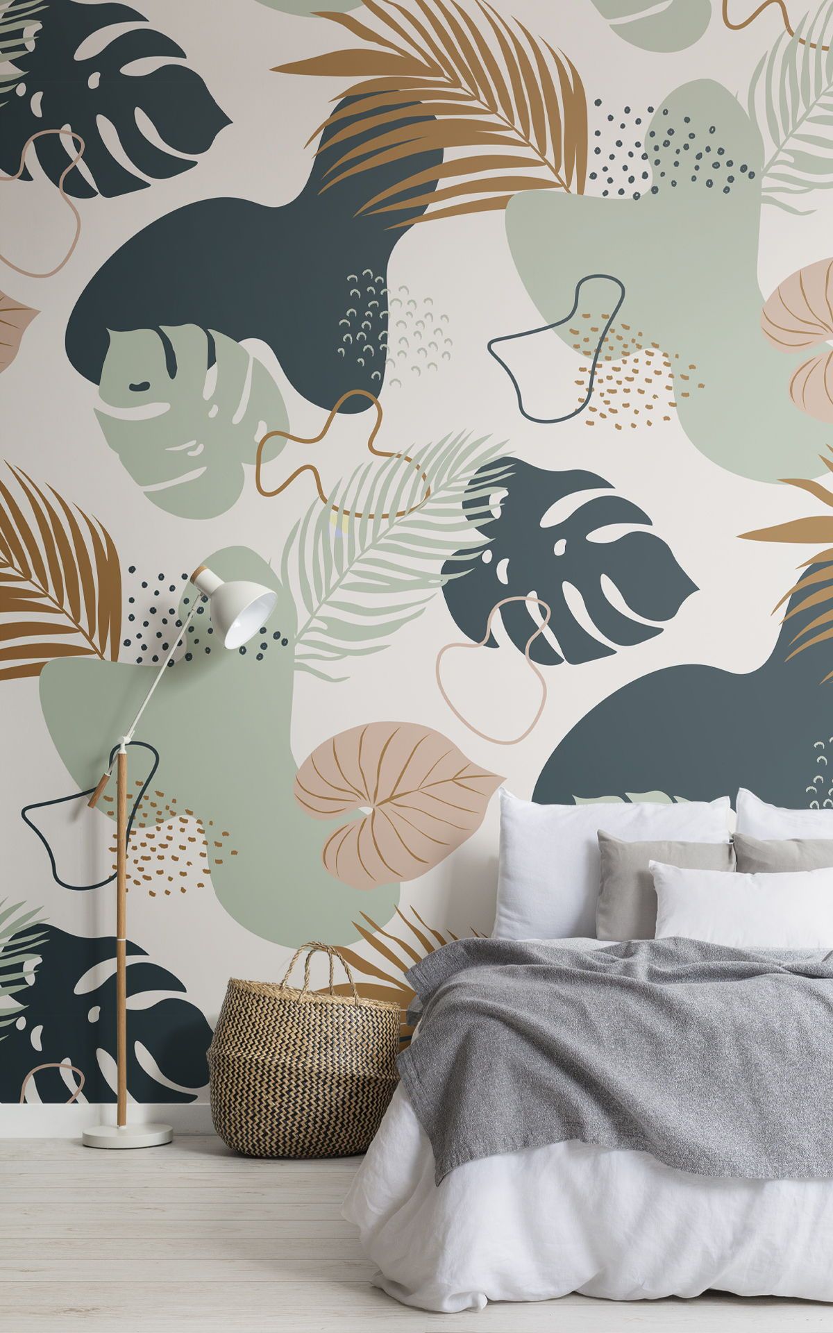 Green Tropical Leaf Pattern Wallpaper Mural | Murals Wallpaper