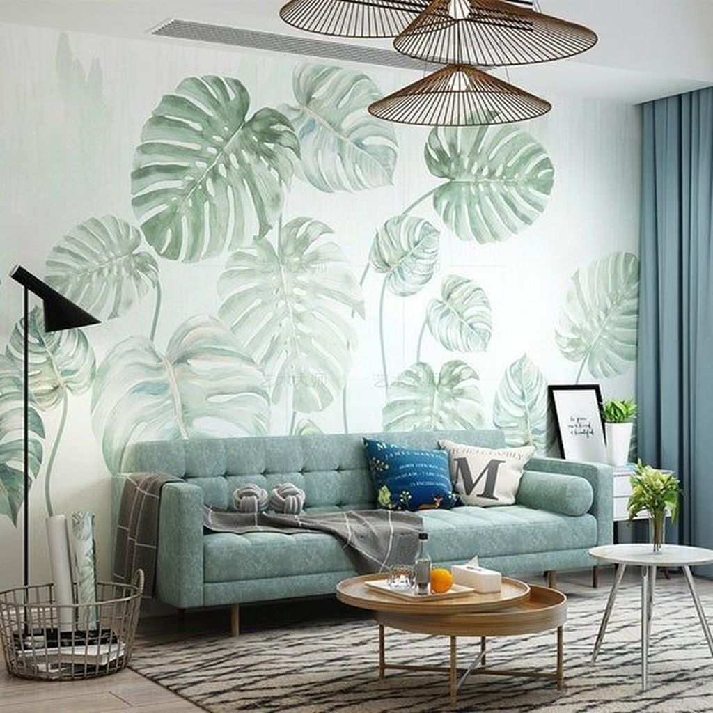 35 Brilliant Living Room Mural Decorating Ideas in 2020 | Wallpaper