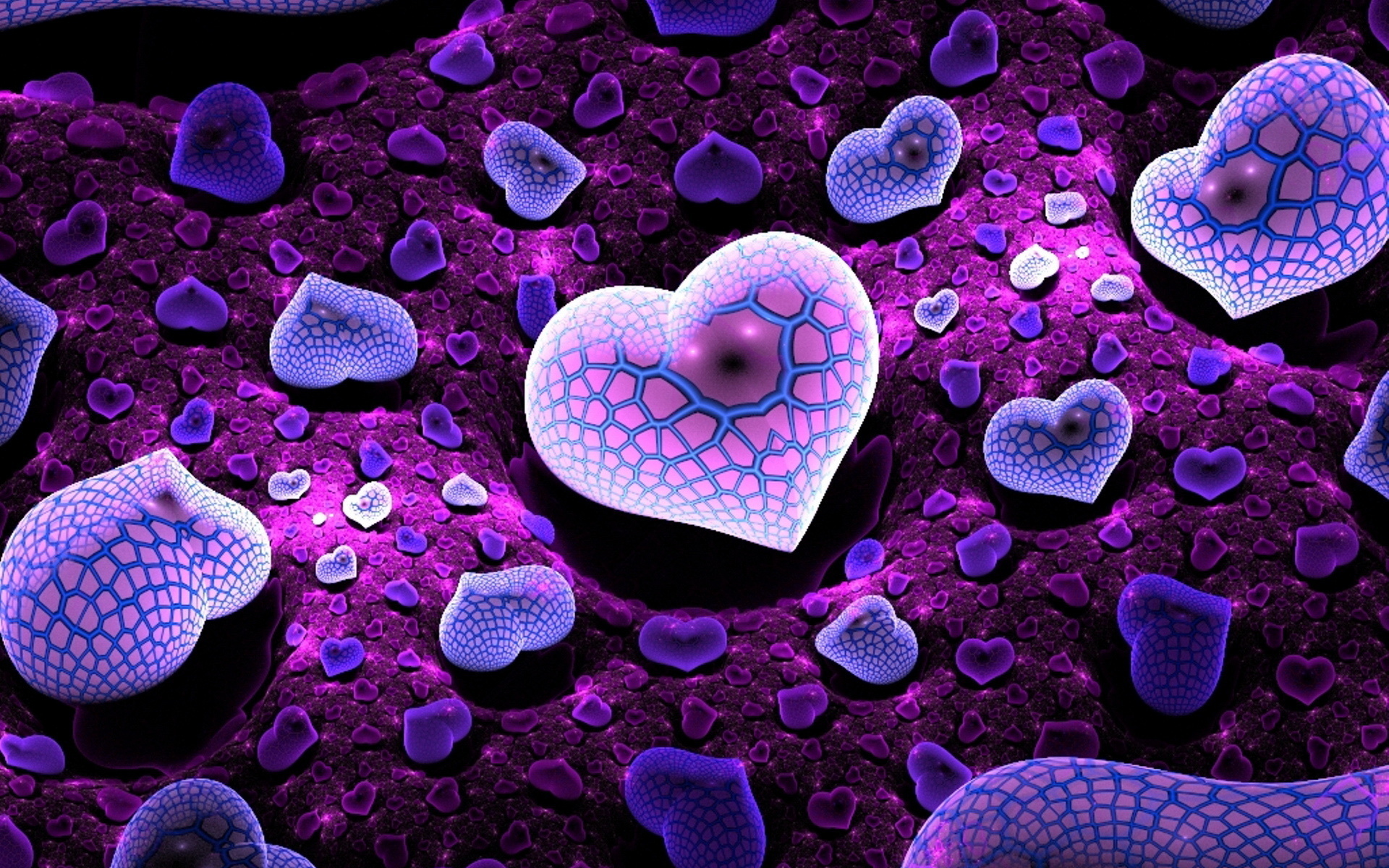 Abstract fractal purple heart 3d cg digital-art wallpaper | 1920x1200
