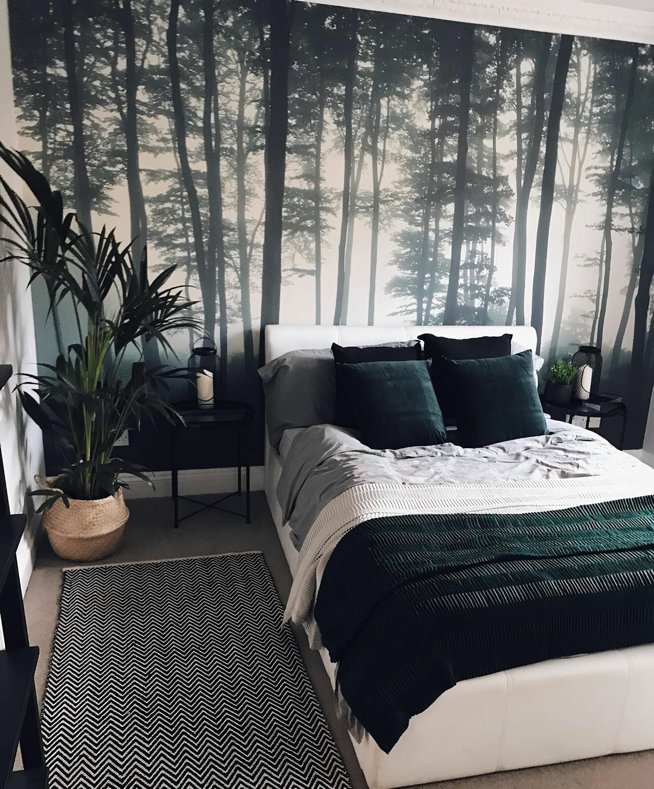 Sea Of Trees Forest Wallpaper Mural | Hovia | Bedroom interior, Bedroom