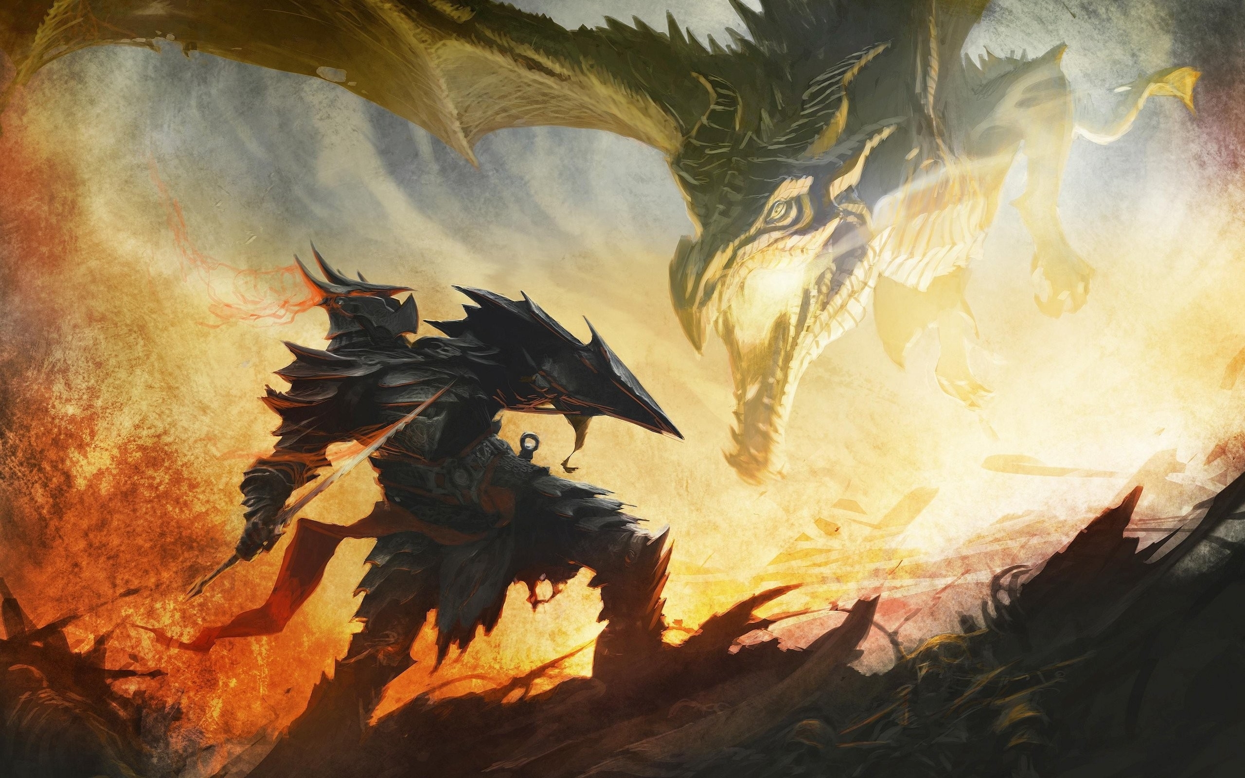 Skyrim Elder Scrolls Knight Medieval Dragon Drawing fantasy wallpaper