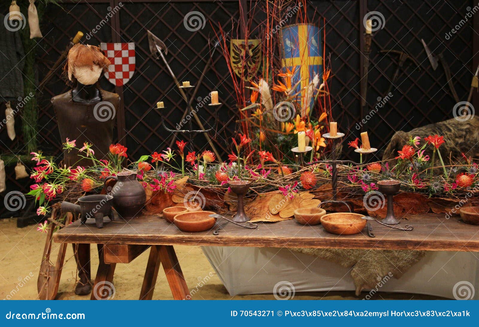 Decoration Medieval Feast in the Castle Stock Image - Image of elegant