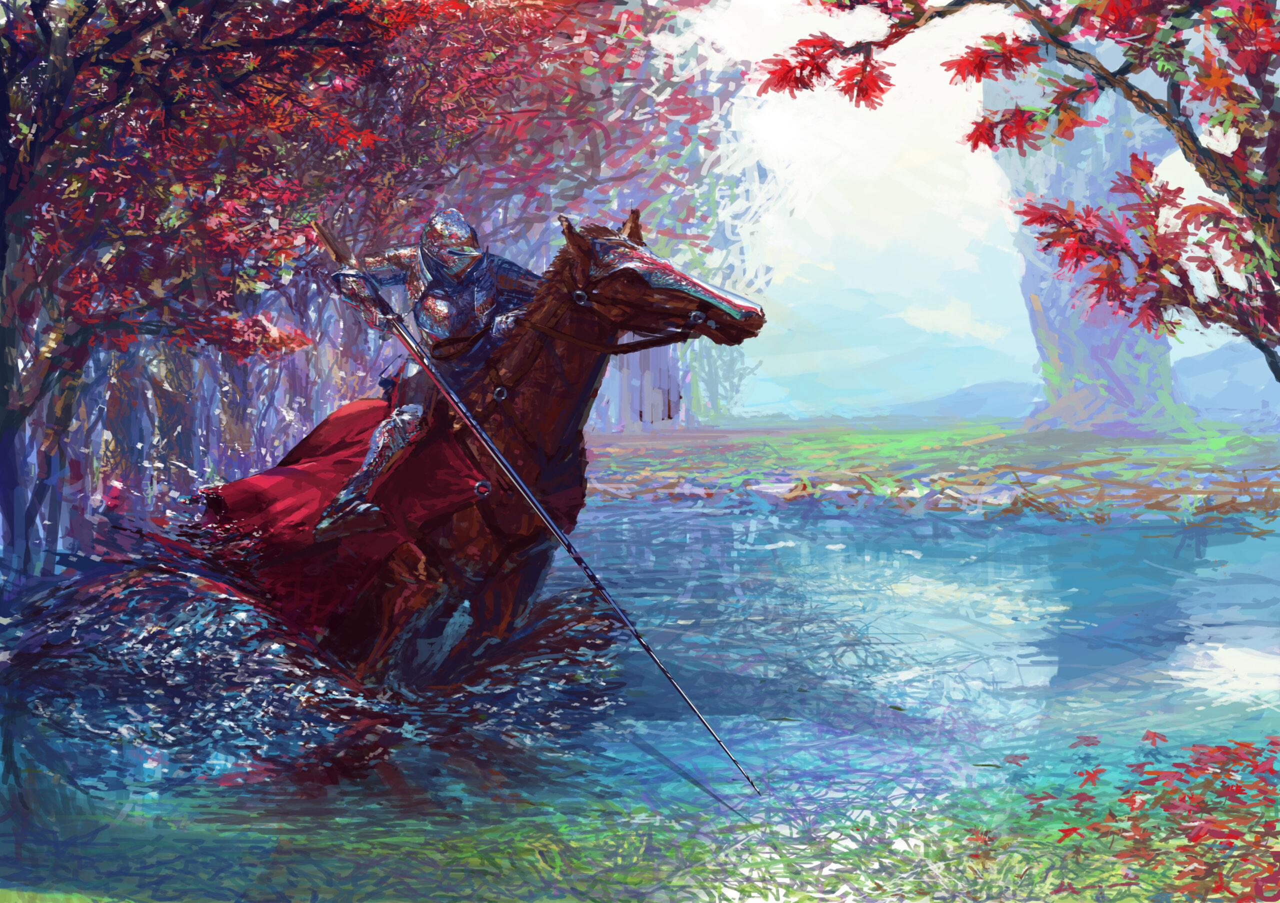 Knight On Horse With Sword 5k, HD Artist, 4k Wallpapers, Images