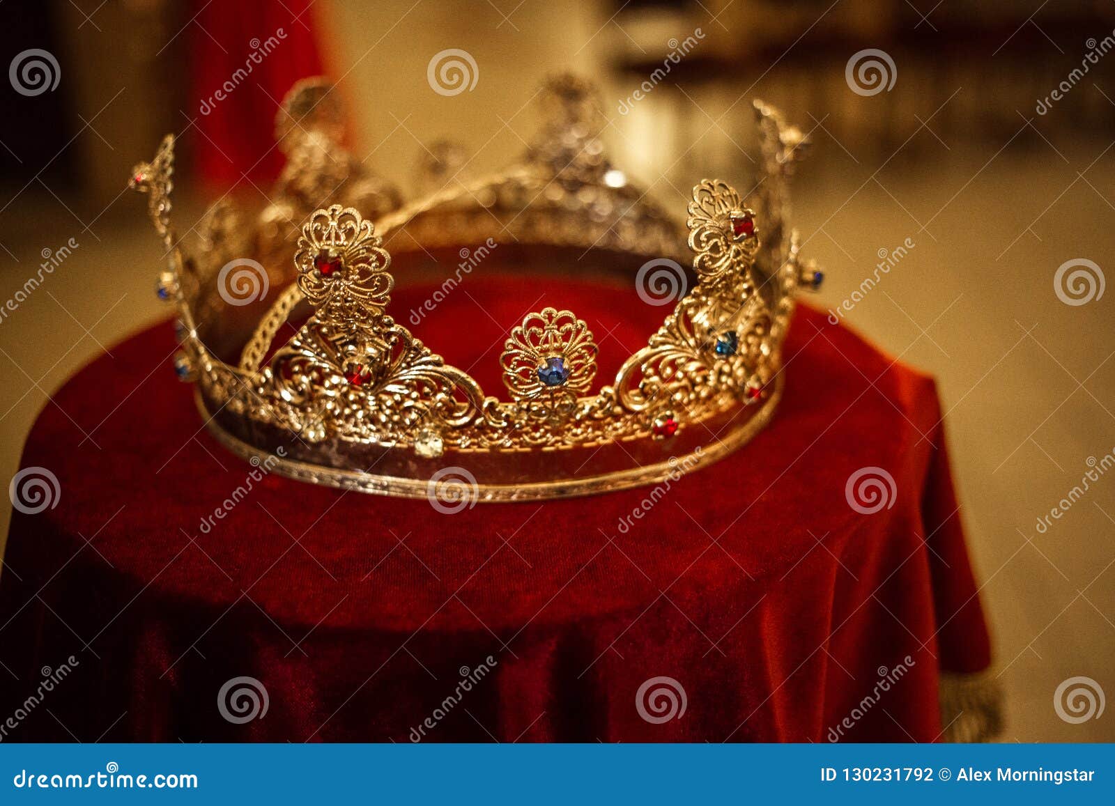 Beautiful Queen King Crown Fantasy Medieval Period Wedding Crown Stock
