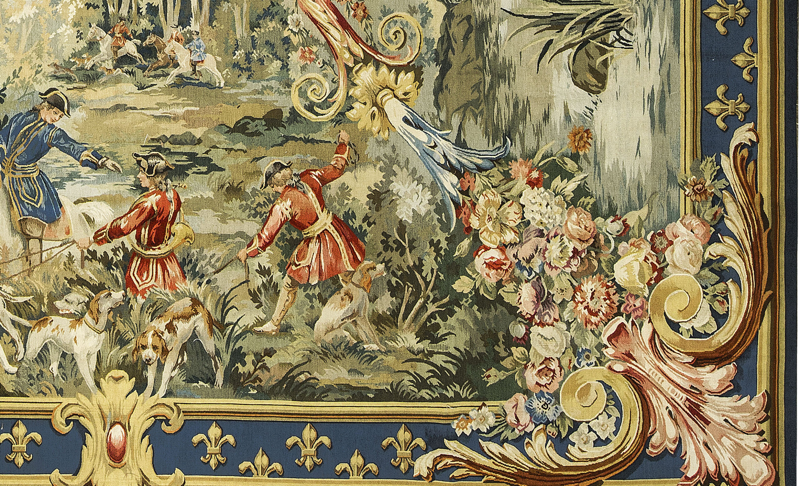 Recreation of an 18th century Flemish Hunting Scene Tapestry - Tapestries